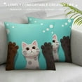 thumbnail image 3 of COMIO  Rectangle Pillowcase Funny Colorful Kitten Cat Paws,Standard Throw Cushion Cover for Bed Couch Sofa Office Decor, 3 of 5