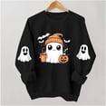 thumbnail image 5 of Tnhcen Women's Halloween Long Sleeve Crew Neck Sweatshirt Casual Pullover Japanese Fleece Top Plus Size XS-3XL Loose Fit Autumn Winter Fashion, 5 of 7