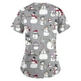 thumbnail image 5 of Garbnen Christmas Scrubs Top for Women V Neck Short Sleeve Women's Tops Xmas Printed Nurse Working Uniforms with Pockets S-5XL, 5 of 6