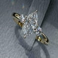 thumbnail image 5 of Hitanshu Jewels Marquise Cut Cubic Zirconia Wedding Band Ring for Her 14K Yellow Gold Finish, 5 of 5