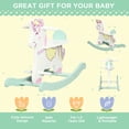 thumbnail image 3 of Qaba Wooden Rocking Horse Toddler Rocker Ride On Unicorn for 1-3 Years Old Baby Toy Girl and Boy Gift, 3 of 9