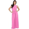 thumbnail image 4 of KOH KOH Long Sleeveless Bridesmaid Wedding Party Guest Summer Flowy Casual Brides Formal Evening Sexy Halter Neck Maxi Dress Gown For Women Hot Fuchsia Pink XX-Large US 18-20 NT012, 4 of 6