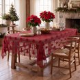 thumbnail image 2 of Sm:)e Christmas Tree Embroidery Lace Tablecloth 60x84 Inch, Red, Vintage Floral Fabric Classy Vintage Reception Decor, 2 of 6