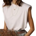 thumbnail image 4 of Txlixc Chaleco de verano femenino, chaleco de cuello redondo de color sólido, camiseta de hombro sin mangas Txlixc moda, 4 of 9