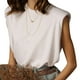 thumbnail image 4 of Txlixc Chaleco de verano femenino, chaleco de cuello redondo de color sólido, camiseta de hombro sin mangas Txlixc moda, 4 of 9