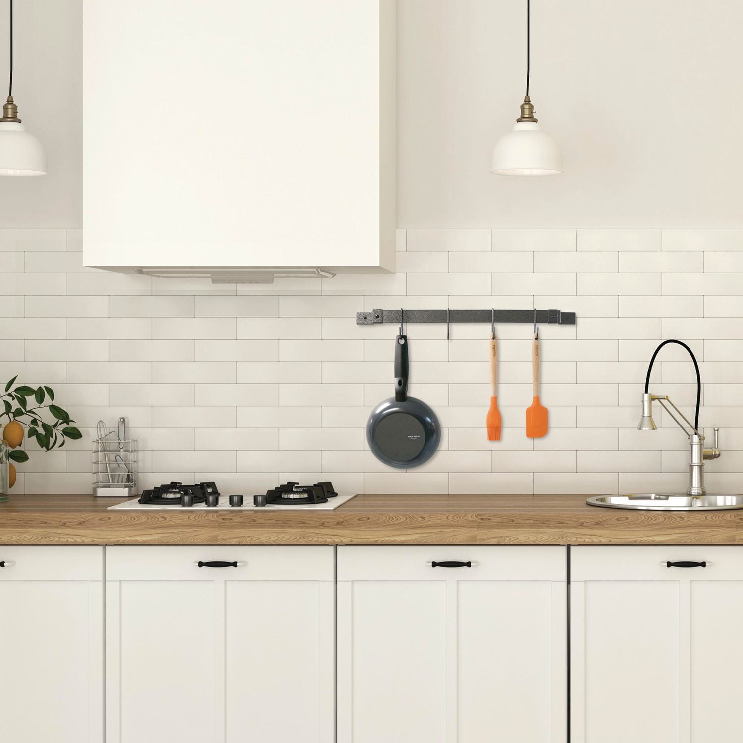 Gamme Kleen CW6017 Gris martelé émaillé extensible Pot Rack Bar