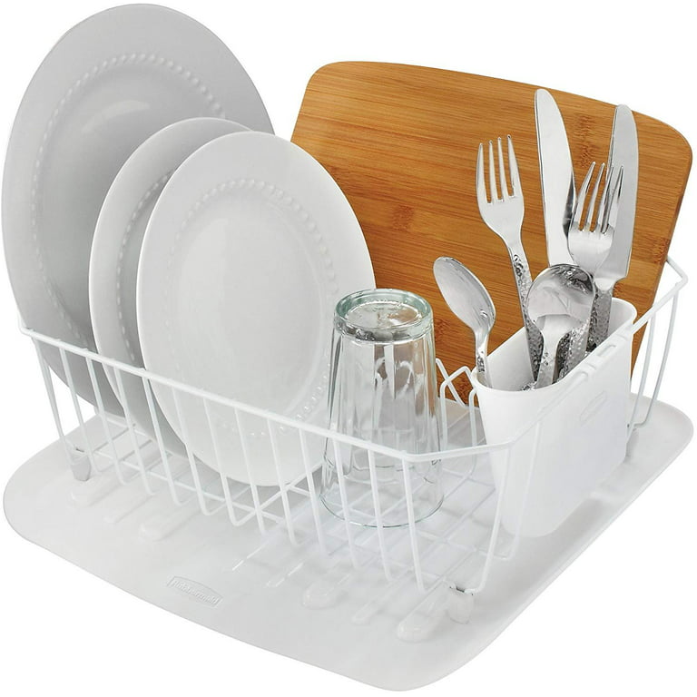 Dish Drainer - Anti Rust Drying Rack – White Cutlery Basket