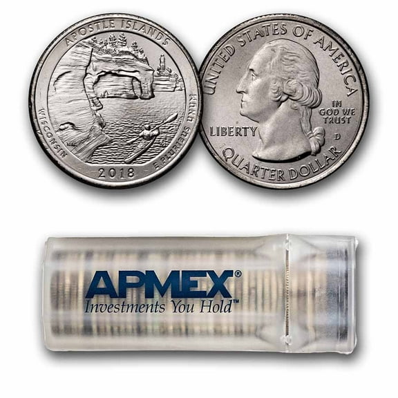2018-D ATB Quarter Apostle Islands Lakeshore BU 40-Coin Roll