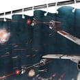 thumbnail image 3 of Outer Space Galaxy Wars Shower Curtain Blue Modern Polyester Waterproof Shower Curtain for Bathroom Home Decor with 12 Hooks 72x72in, 3 of 5