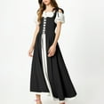 thumbnail image 5 of Youyipin Tennis Dress Scarlet Darkness Renaiss Ance Peasant Medieval Short Sleeve Maxi Cocktail Dresses For Women, 5 of 7