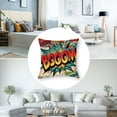 thumbnail image 5 of Throw Pillow Cushion Cover, Speech Bubbles Hobby Style Image, Decorative Square Accent Pillow Case, Green Orange, 5 of 7