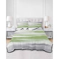 thumbnail image 2 of Quilts Twin-XL Size Bedding Set, Sage Green Gray Lightweight Quilted Comforter, Neutral Abstract White Ombre Texture Soft Reversible Bedspread Coverlet with Pillow Covers for All Season, 68" x 98", 2 of 7