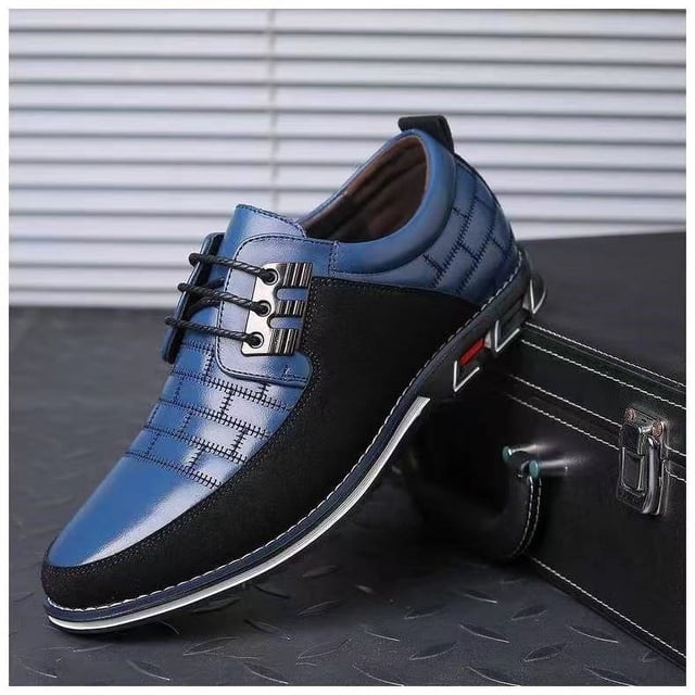 Zapatos casuales de cuero para hombre, zapatos casuales con cordones, zapatos de moda para hombre que combinan con todo, zapatos de negocios de talla grande 47 48