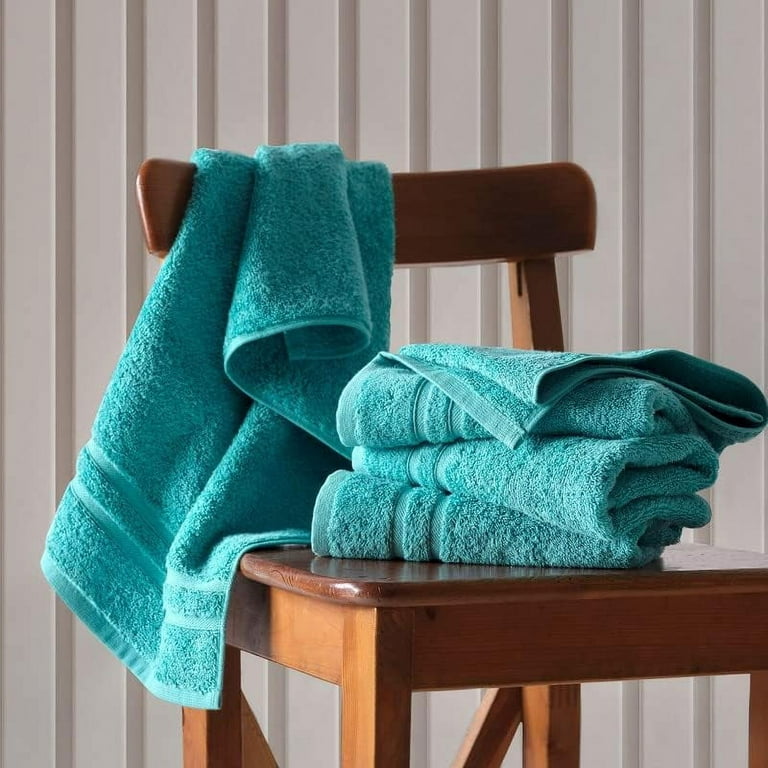 8 Piece Oversized Bath Towels Set Turquoise,2 Extra Large Bath Towel  Sheets,2 Hand Towels and 4 Washcloths 600 GSM Highly Absorbent Quick Dry  Towels Set for Bathroom Hotel