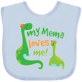 thumbnail image 3 of Inktastic My Mema Loves Me Grandson Dinosaur Boys Baby Bib, 3 of 4