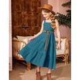 thumbnail image 2 of Arshiner Girl's Sundresses Summer Boho Strap Tiered Cami Maxi Dresses with Pockets, 2 of 5