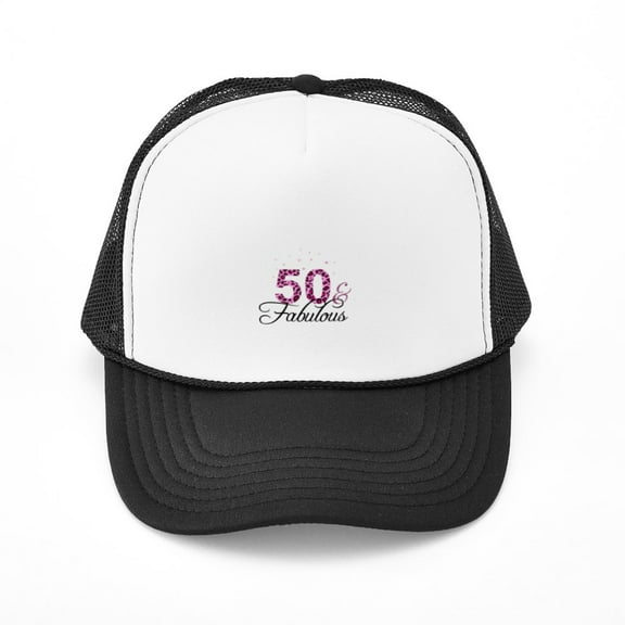 CafePress - 50 And Fabulous Hat - Adjustable Unisex Printed Trucker Hat with Mesh Back