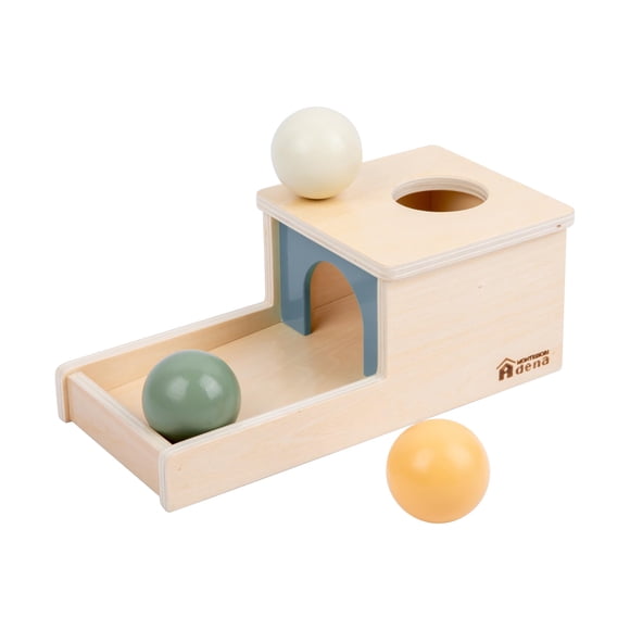 Caja Object Permanence Adena Montessori con bandeja y 3 bolas