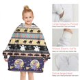 thumbnail image 6 of Striped Halloween Pattern Blanket Hoodies for Kids 6-13YR Oversize Wearable Blanket Hoodies for Boys Girls Teens, 6 of 7