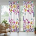 thumbnail image 5 of Outdoor Curtains for Patio Waterproof, Pink Spring Floral Outdoor Privacy Panels Grommet, Flowers Elegant Pastoral Watercolor Blackout Outside Curtains for Porch/Cabana 54"x95", 2 Panels, 5 of 8