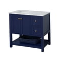 thumbnail image 3 of Lakeshore 36" Bathroom Vanity with Royal Blue Cabinet and Engineered White Top, 3 of 6