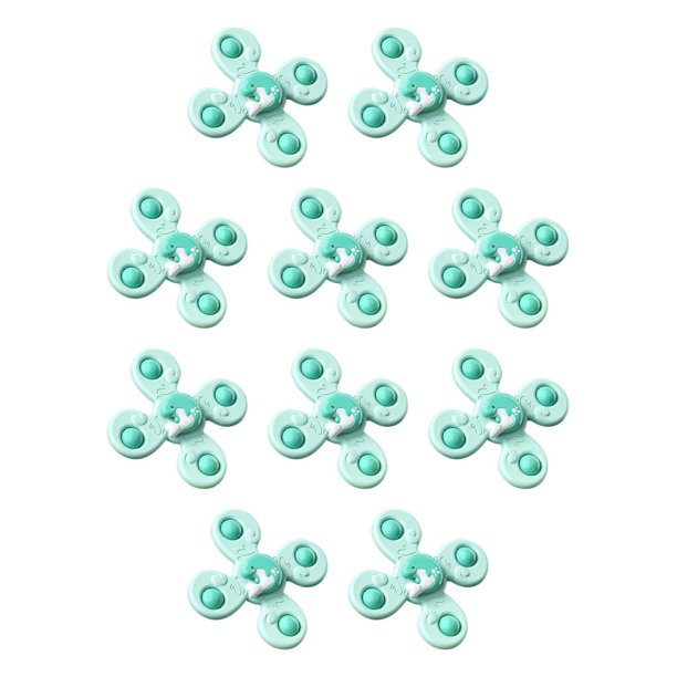Bewildely Adultos Portable Fingertip Spinning Giroscopio Oficina Escuela Alivio de presión Adorable Gyro Portable Descompresión Juguete 4 cabezas verde 10piezas