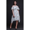 thumbnail image 4 of Bimba Bird Print Womenâ€™s Chic Style Cold Shoulder Shift Dress Summer Tunic -Small, 4 of 6