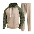 thumbnail image 5 of successthop Sweatsuits 2PCS Sets Mens with Hoodie Long Sleeve Tops and Joggers Jacquard Fall Outfits with Pockets Green, 5 of 9
