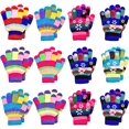 thumbnail image 1 of 12 pares unisex para los guantes para niños estirando guantes de dedos completos guantes de punto de punto de invierno, colores de punto cálido, colores mixtos esquí esquí Gafas de esquí, 1 of 5