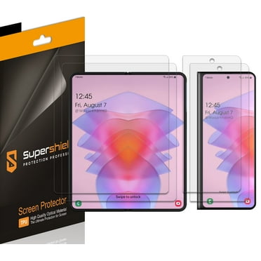(2 Pack) Supershieldz Designed for Samsung Galaxy Z Fold 4 5G (2 Main Screen and 2 Front Screen) Screen Protector, High Definition Clear Shield (TPU)