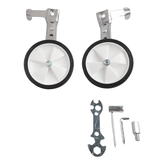 Multi-speed Bike Stabilisers 16-24 Inches Adjustable Training Wheels for Bicycles Stainless Steel Plastic Construction Easy Installation Tools Included(Silver)