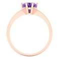 thumbnail image 4 of 1 ctw Solitaire Anniversary Ring for Women | Heart Cut Natural Amethyst | Hyperallergenic Solid 14K Rose Gold, 4 of 5