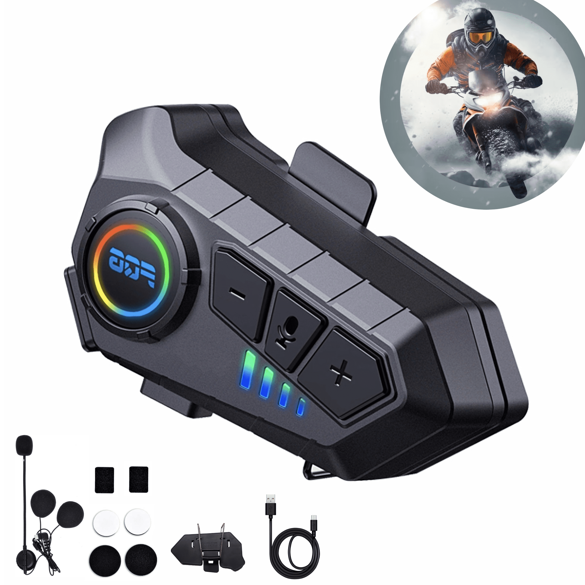 ZOVTIX Bluetooth motorcycle headset with Noise Cancellation,Helmet