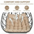 thumbnail image 6 of SEGMART 2-Person Hanging Swing Chair with Stand, Double Hanging Egg Chair with Cushion and Pillow, Foldable Wicker Rattan Patio Basket Hanging Chair for Indoor Outdoor Garden, Khahi, 6 of 10