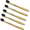 thumbnail image 1 of Natrliche Bambus Zahnbrsten Aus Holz Eco Freundliche Zahnbrste Mit Weichen Schwarzen Borsten (5 Stcke Natrliche), 1 of 4