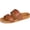 Dark Brown, variant on Women’s Arch Support Sandals – Vegan Leather, Waterproof Summer Beach Slides, Comfortable Double Strap Design, Gold 40