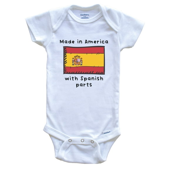 Made In America With Spanish Parts Spain Flag Baby Bodysuit