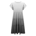 thumbnail image 4 of Tranfacy Robe d'Été pour Filles, Enfants, Manches Courtes, Extensible, Ligne A, Tournoyante, Patineuse, École, Récital, Col Rond, Robe pour Préados, 4 of 7