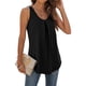 thumbnail image 3 of Túnica sin mangas con cuello redondo, túnica sin mangas plisada para mujer, túnica sin mangas básica para mujer, blusa plisada sin mangas compacta y liviana, 3 of 7