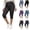 Black, variant on Womens Skinny Cropped Jeggings - Stretchy Capri Jeans Slim Fit Denim Trousers, High Waisted Tummy Control 3/4 Length Pants Stretch Jegging, Ladies Faux Jeans with Fake Pockets