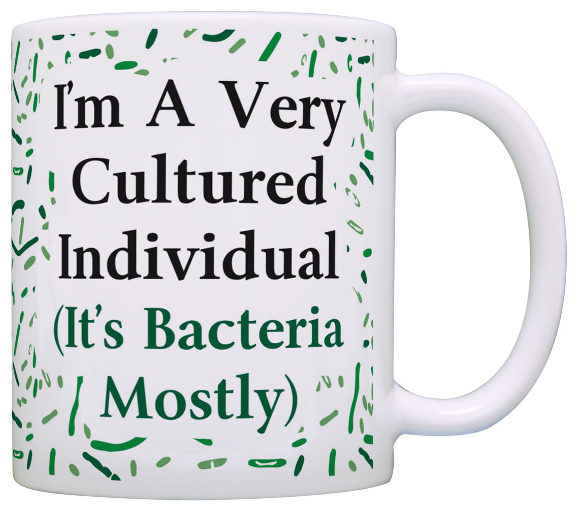ThisWear STEM Gifts Very Cultured Individual Bacteria Mostly Funny Gag 11  ounce Coffee Mug Bacteria 