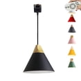 thumbnail image 1 of FSLiving Remote Control Pendant Light 1-Light J-Type Track Pendant Lamps Scandinavian Style Pendant Lights for Kitchen Hanging Lamp Modern Wood and Aluminium Light Customizable - Black, 1 of 8