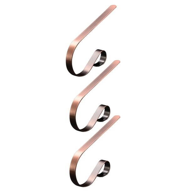 Xihbxyly Estante para Calcetines Navideños, Juego de 3 Ganchos Metálicos, Soporte Ajustable para Chimenea, Diseño Resistente, Decoración Navideña, Instalación Sin Herramientas, Tamaño 12 X 6,5 Cm