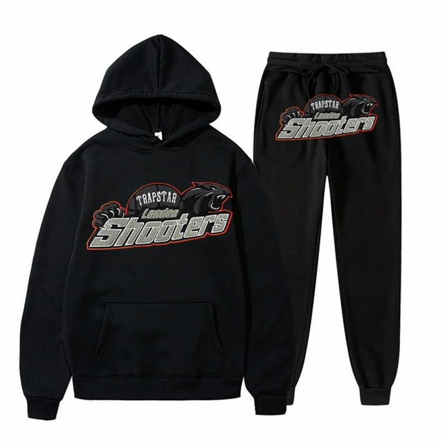 Pantalones de manga larga de felpa para mujer, jersey holgado con estampado de letras y sudadera con capucha de cuerda, de dos piezas