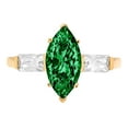 thumbnail image 7 of Three-Stone Engagement Ring for Women - 2ct Simulated Emerald in 14K Yellow Gold Promise Ring, 7 of 7