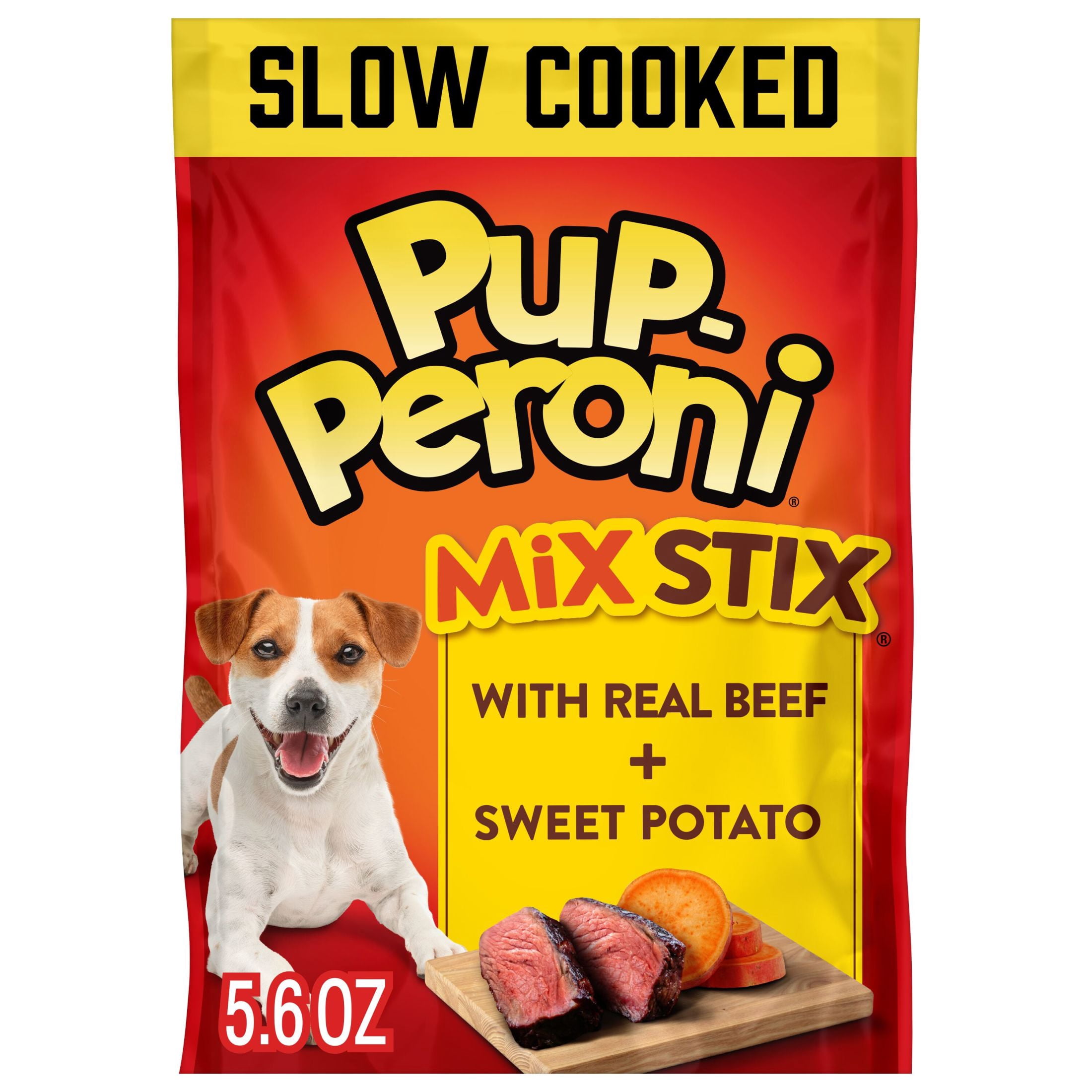 (2 pack) Pup Peroni Mix Stix Dog Treats With Real Beef + Sweet Potato, 5.6 oz Bag