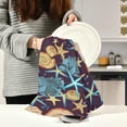 thumbnail image 2 of Sea Life Pattern Tea Towels Set of 1 Starfish Conch Fishes Kitchen Dish Cloth with Hanging Loop, 18"x28"Lint-Free Absorbent Towel for Kitchen Drying Wiping and Cleaning, 2 of 6