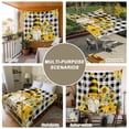 thumbnail image 6 of Yellow Sunflower Tapestry for Bedroom Wall Hanging Tapestry, Spring Summer Bee Gnomes Black Plaid Ceiling Backdrop Tapestries Poster Blanket Wall Decor for Teens Room Living Room Dorm 59" x 79", 6 of 8