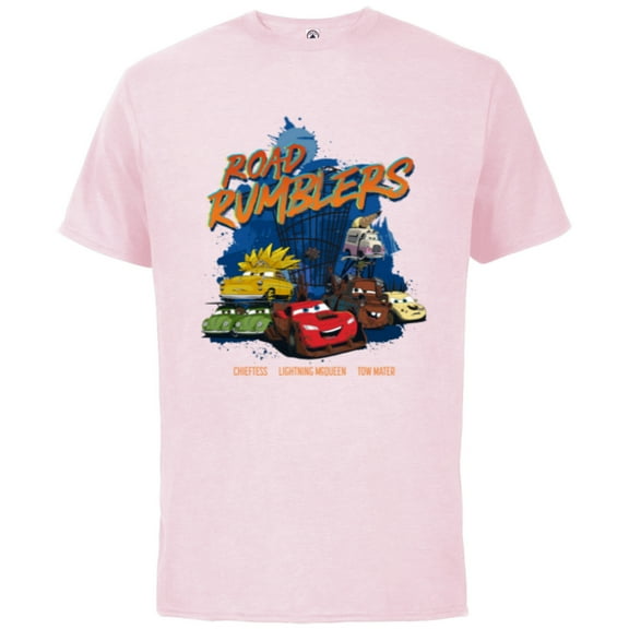 Disney PIXAR Cars on the Road Rumblers - Short Sleeve Cotton T-Shirt for Adults - Customized-Soft Pink