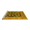 thumbnail image 2 of Ahgly Company Machine Washable Indoor Square Oriental Yellow Industrial Area Rugs, 6' Square, 2 of 4